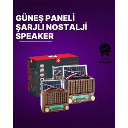 Mey İthalat® KTF-1428 Güneş Paneli Şarjlı Nostaljik Bluetooth Hoparlör – FM/AM/SW Radyo, USB/SD Desteği, Taşınabilir Tasarım