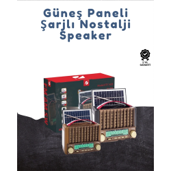 Mey İthalat® KTF-1428 Taşınabilir Güneş Enerjili Bluetooth Radyo Hoparlör – Şarjlı, Radyo, MP3, AUX Girişli