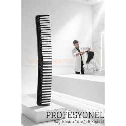 Mey İthalat® Kuaför Saç Kesim Tarağı - Profesyonel Eğimli Tasarım Berber Kesim Tarağı