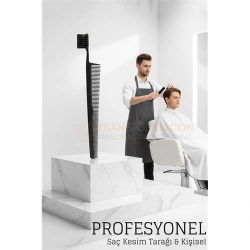 Mey İthalat® Kuaför Saç Kesim Tarağı - Profesyonel Mini Fade Fırçalı Tasarım Berber Kesim Tarağı
