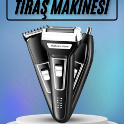 Mey İthalat® Kulak Burun Kıl Kesme Ense Yanak Tıraş Seti 3 Başlıklı Profesyonel