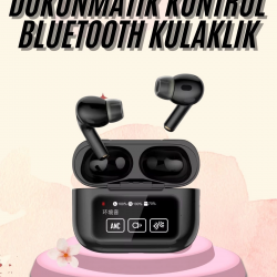 Mey İthalat® Kulak İçi Bluetooth Kulaklık Ekranlı Müzik Dinleme Çağrı Cevaplama Siyah