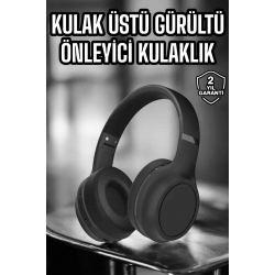 Mey İthalat® Kulak Üstü Kablosuz Bluetooth Kulaklık Gürültü Önleyici Ayarlanabilir