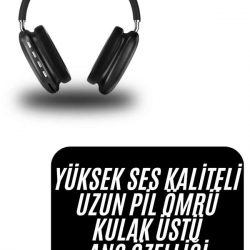 Mey İthalat® Kulak Üstü Kablosuz Bluetooth Kulaklık Yumuşak Süngerli SD Kart Girişli