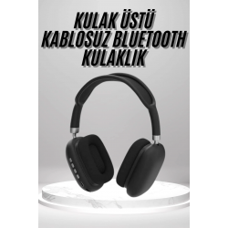 Mey İthalat® Kulak Üstü Kablosuz Bluetooth Kulaklık Yumuşak Süngerli SD Kart Girişli