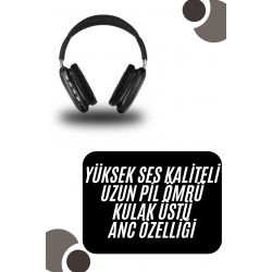Mey İthalat® Kulak Üstü Kablosuz Bluetooth Kulaklık Yumuşak Süngerli SD Kart Girişli