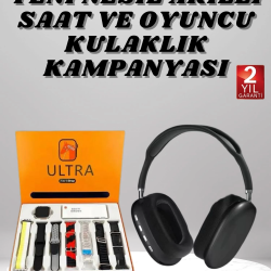 Mey İthalat® Kulak Üstü Kulaklık Pro9 ve Yeni Nesil Akıllı Saat Android ve İOS Uyumlu ANC Özelliği