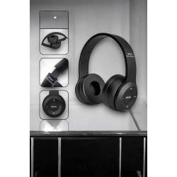 Mey İthalat® Kulak Üstü TF Kart ve AUX Destekli Ergonomik Bluetooth Kulaklık