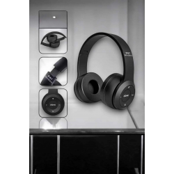 Mey İthalat® Kulak Üstü TF Kart ve AUX Destekli Ergonomik Bluetooth Kulaklık