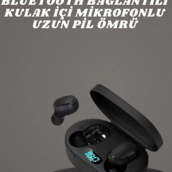 Mey İthalat® Kulaklık Dijital Göstergeli Bluetooth Bağlantılı Kablosuz Kulak İçi Mikrofonlu Dokunmatik Kontrol