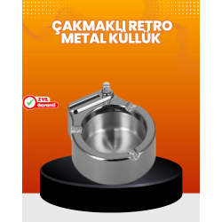 Mey İthalat® Küllük ve Çakmak Birleşik Set Paslanmaz Çelik Gövde