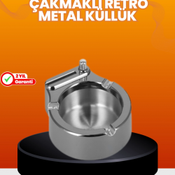 Mey İthalat® Küllük ve Çakmak Birleşik Set Paslanmaz Çelik Gövde