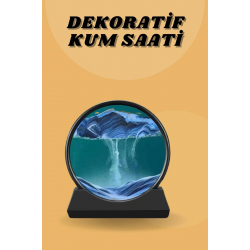 Mey İthalat® Kum Saati Yuvarlak Şık Kum Tablosu Dekoratif Kum Sulu Kum Saati