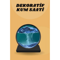 Mey İthalat® Kum Saati Yuvarlak Şık Kum Tablosu Dekoratif Kum Sulu Kum Saati
