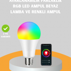 Mey İthalat® Kumanda Destekli Çok Renkli Akıllı LED Ampul