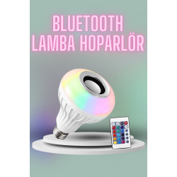 Mey İthalat® Kumandalı RGB Led Işık Bluetooth Hoparlör Ses Lambası Renkli Ampul
