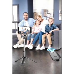 Mey İthalat® Kumandalı Tripod Telefon Tutucu Selfie Çubuğu 360 Derece Dönebilen