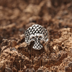 Mey İthalat® Kuru Kafa Desen Ayarlanabilir Yüzük