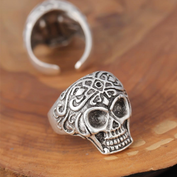 Mey İthalat® Kuru Kafalı Gümüş Renk Erkek Yüzük