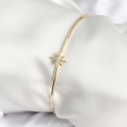 Mey İthalat® Kutup Yıldızı Figür Pirinç Gold Renk Kadın Bileklik