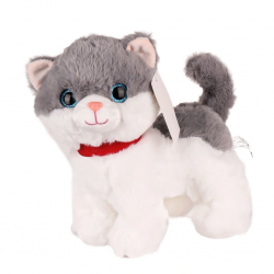 Mey İthalat®  KZL-2311010 Peluş Miyavlayan Kedi -Kızılkaya Oyuncak