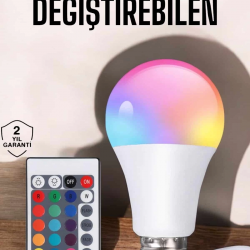 Mey İthalat® Led Ampul Enerji Dostu RGB Işıklı 100W Led Işık