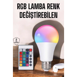 Mey İthalat® Led Ampul Enerji Dostu RGB Işıklı 100W Led Işık