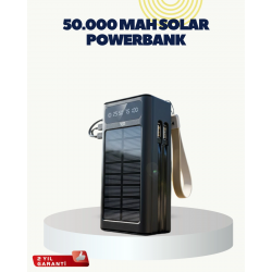 Mey İthalat® LED Aydınlatmalı Güneş Panelli Powerbank Seyahat ve Kamp İçin