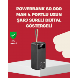 Mey İthalat® LED Ekranlı Çok Fonksiyonlu Taşınabilir Şarj Ünitesi Powerbank