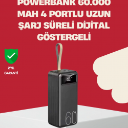 Mey İthalat® LED Ekranlı Çok Fonksiyonlu Taşınabilir Şarj Ünitesi Powerbank
