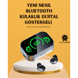 Mey İthalat® LED Ekranlı Kablosuz Kulaklık – Gürültü Önleyici Mikrofon ve Dokunmatik Özellikli