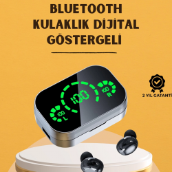 Mey İthalat® LED Ekranlı Kablosuz Kulaklık – Gürültü Önleyici Mikrofon ve Dokunmatik Özellikli