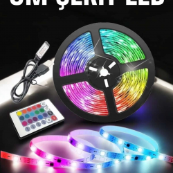 Mey İthalat® Led Işık 5 Metre Şerit Led RGB Işıklı