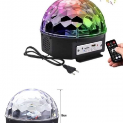 Mey İthalat® Led Işık Disko Topu Bluetooth Hoparlörlü USB Müzik Çalar Kumandalı