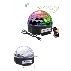 Mey İthalat® Led Işık Disko Topu Bluetooth Hoparlörlü USB Müzik Çalar Kumandalı