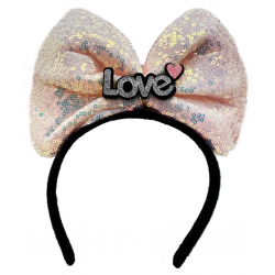 Mey İthalat® Led Işıklı 3 Farklı Foniyonda Yanan Toz Pembe Fiyonk Taç 20X17 cm