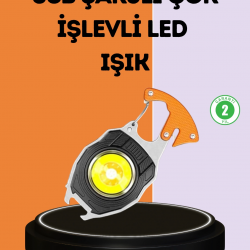 Mey İthalat® LED Işıklı Acil Durum Düdüklü Anahtarlık Fener