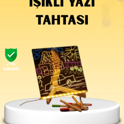 Mey İthalat® LED Işıklı Akrilik Yazı Tahtası Renkli Kalem Setiyle