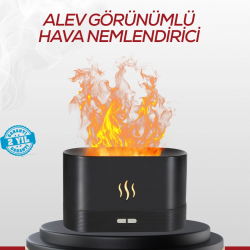 Mey İthalat® LED Işıklı Buhar Makinesi Alev Efektli Kumandalı Oda Nemlendirici