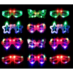 Mey İthalat® Led Işıklı Karışık 6 Model Yanar Söner Parti Gözlüğü 12 Adet