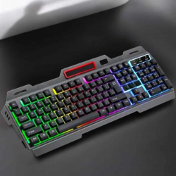 Mey İthalat® Led Işıklı Oyuncu Klavye Usb Girişli RGB Işıklı Q Klavye Mouse Hediyeli