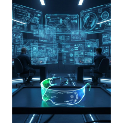 Mey İthalat® LED Işıklı Rave Gözlüğü 7 Renk 5 Işık Modu Futuristik Tasarım