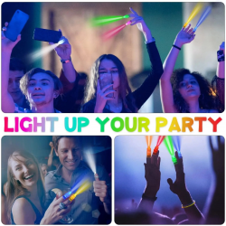 Mey İthalat® Led Işıklı Renkli Püsküllü Parmak Işığı 4 Renk 4 Adet