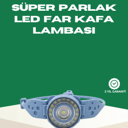 Mey İthalat® LED Kafa Lambası Kamp Yürüyüş ve Gece Kullanımı İçin