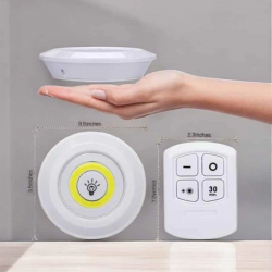 Mey İthalat® Led Lamba 3'lü Uzaktan Kumandalı Yapışkanlı Beyaz Işık