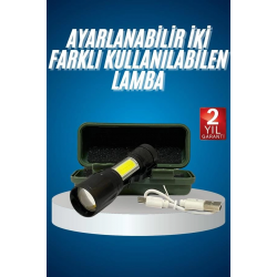 Mey İthalat® Led Lamba El Feneri Küçük Taşınabilir USB Şarjlı Acil Durum Lambası