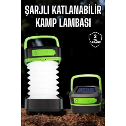 Mey İthalat® Led Lamba Kamp Lambası Hafif Taşınabilir Şarj Süreli Akordeon El Fenerli