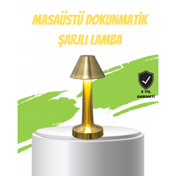 Mey İthalat® LED Masa Lambası 3 Renk Ayarlı Şarjlı Kablosuz Modern Tasarım