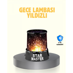 Mey İthalat® LED Renk Değiştiren Yıldız Projektör Galaxy Efektli Gece Lambası