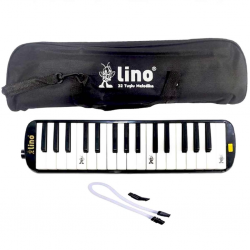 Mey İthalat® 32 Tuşlu Bez Çantalı Melodika Siyah